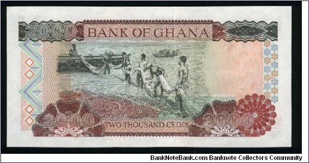 Banknote from Ghana year 2002