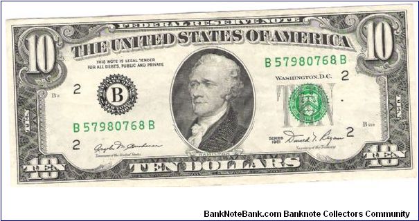 Ney YORk Siganatures Buchanan/Reagan Banknote