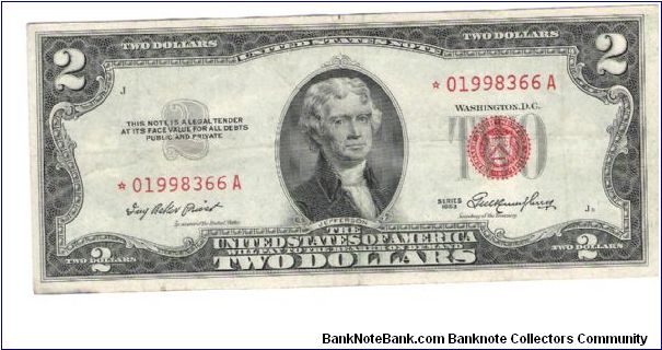 1953 Star USN red seal Priest/ Humphrey Banknote