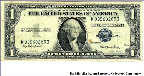 1935 $1 Silver Cert.(VG) U.S.A. Banknote