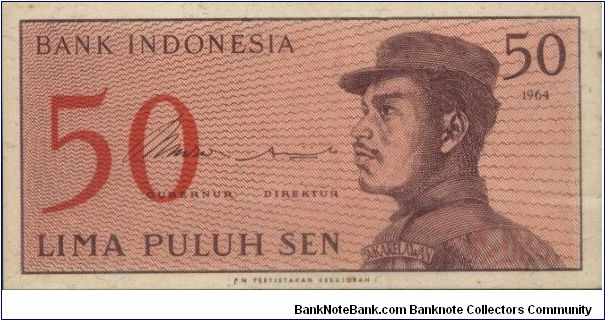 50 Cents Volunteers Series. Signed By Jusuf Muda Dalam & Hertatijanto(O)A Voluntress(R)Number 50.104x52mm Banknote