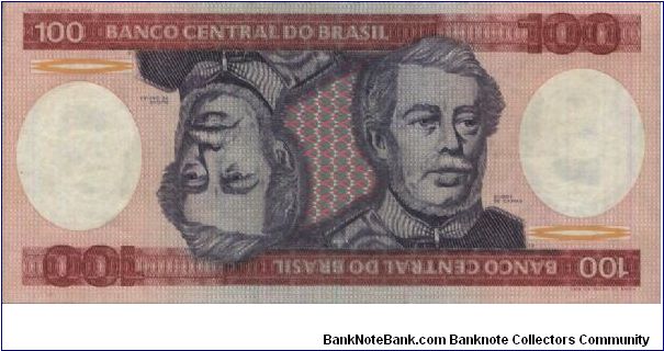 A Series 100 Cruzeiros No:A6892060359A Dated 1984.(O) Caxias(R)Battle & Sword. Banknote