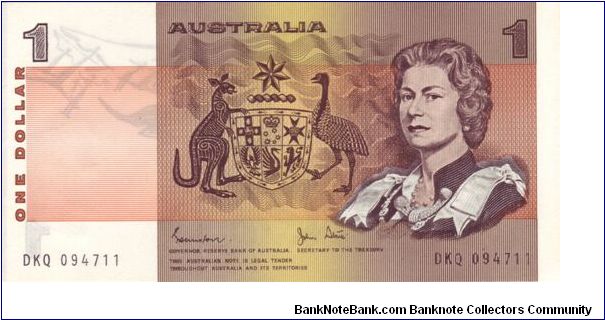 Australian $1 note issued when the country went decimal.

This note has since been replaced by a coin Banknote