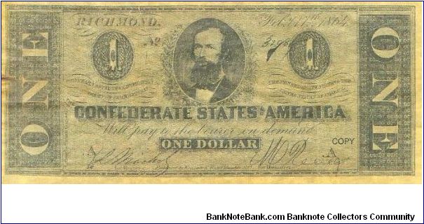Copy of Confederate States of America note Banknote