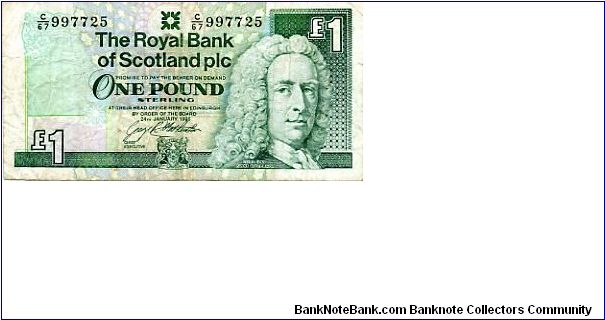 George Matthewson, Chief Executive
£1  24 jan  1996
Front Lord Ilay
Rev Edinburgh Castle 
Watermark Lord Ilay's Head Banknote