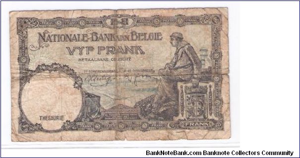 Banknote from Belgium year 1938