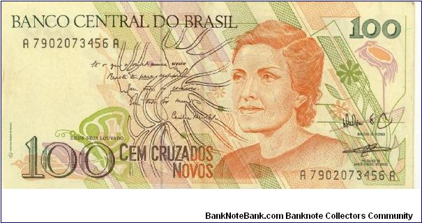 Brazil 100 Cruzados Novos 1989 P220a Banknote