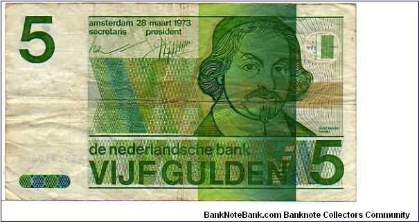5 Gulden-pk# 95 a -  28.03.1973.
 Banknote