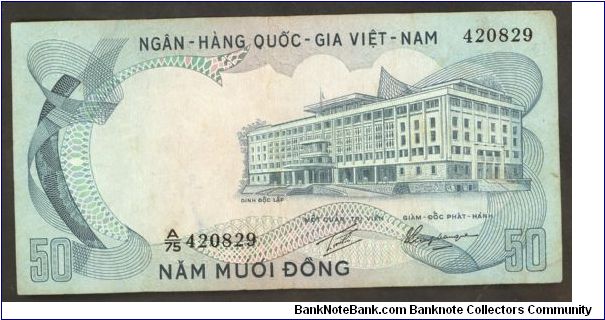 South Vietnam 50 Dong 1972 P30 Banknote