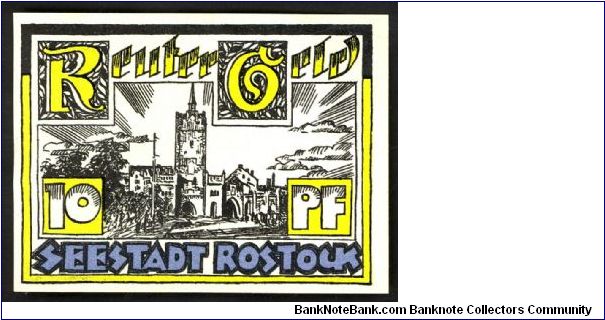 Germany Notgeld Rostock 10Pf 1922 L1108 Banknote