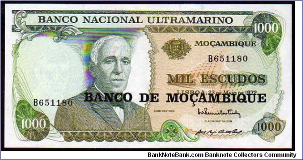 1000 Escudos
Pk 119

(Ovpt 1976) Banknote