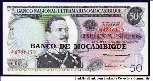 50 Escudos
Pk 116

(Ovpt 1976) Banknote