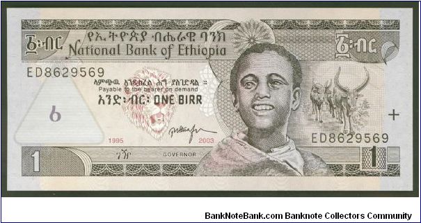 Ethiopia 1 Birr 2003 P46. Banknote