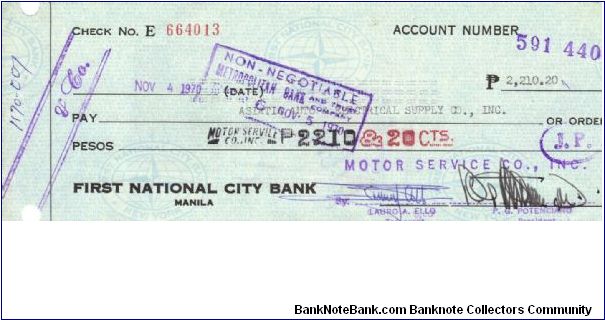 First National City Bank #2. Banknote