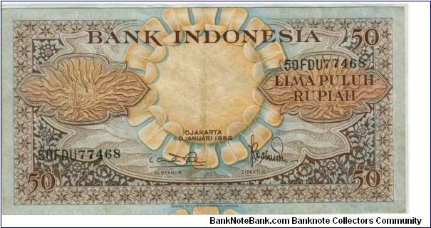Indonesia 1959 Rp50
Special thanks to my wife Witrisnanti Lastiani Banknote