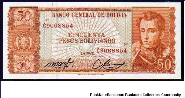 50 Pesos Bolivanos__
Pk 162a Banknote
