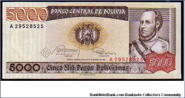 5000 pesos Bolivanos__
Pk 168a Banknote