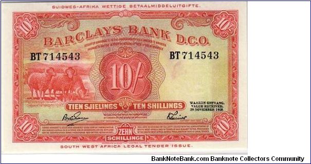BARCLAY BANK
--10/-
AN OTHER PRETTY NOTE Banknote