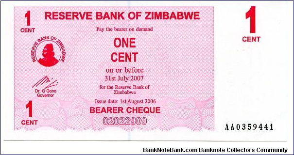 1 Cent Bearer Cheque
Pink
Matapos rocks & Value
Value
Security thread Banknote