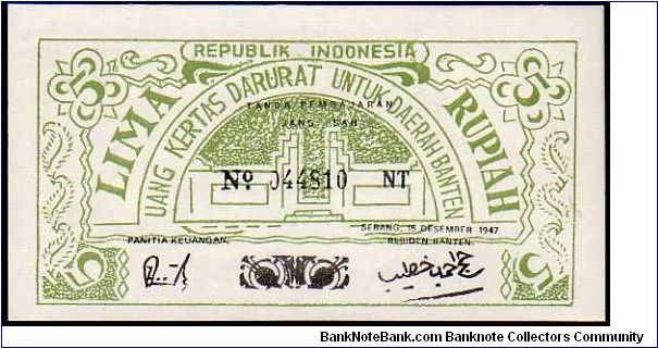 5 Rupiah
Pk s122 Banknote
