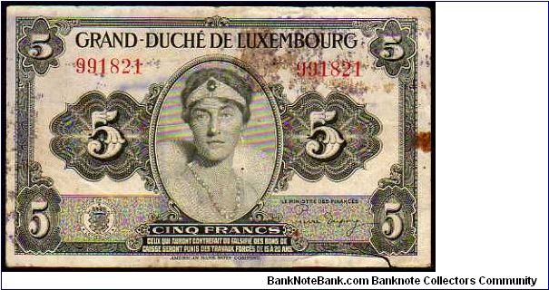 5 Francs
Pk 43a Banknote