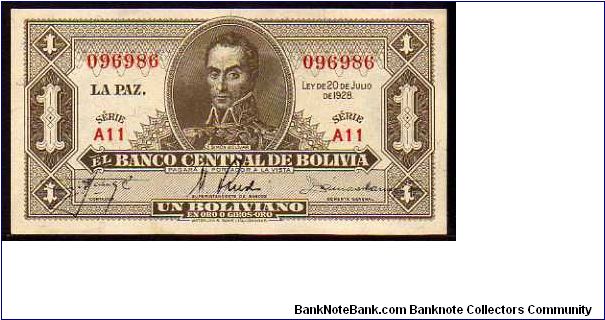 1 Bolivano__
Pk 128a__

Series -AM-
 Banknote