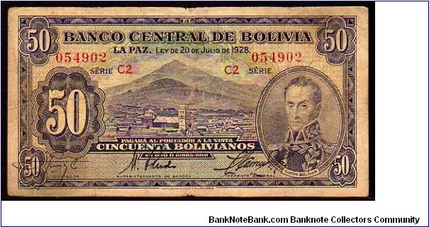 50 Bolivanos__
Pk 132__

Series -C2-
 Banknote
