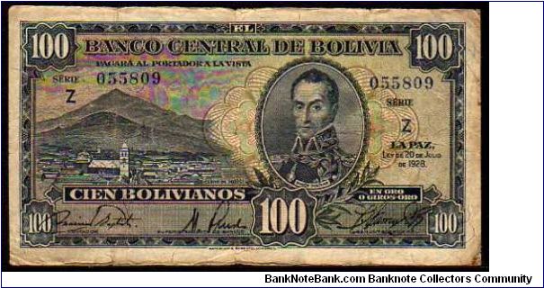100 Bolivanos__
Pk 133__

Series -Z-
 Banknote