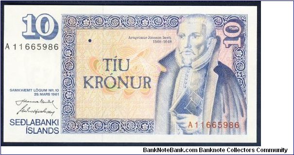 Iceland 10 Kronur 1981 P48. Banknote
