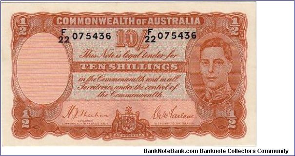 COMMONWEALTH OF AUSTRALIA-
 ONE POUND FOR GOOD OLD GEORGE Banknote