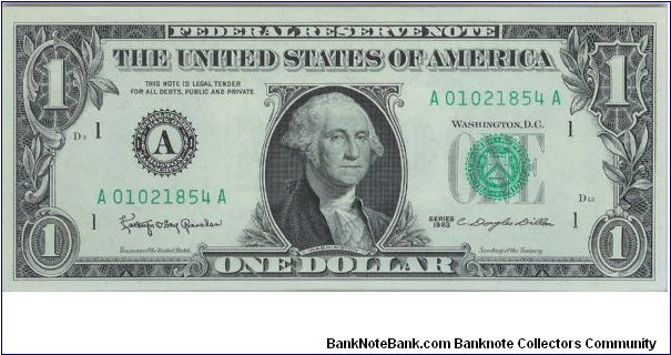 1963 $1 BOSTON FRN Banknote