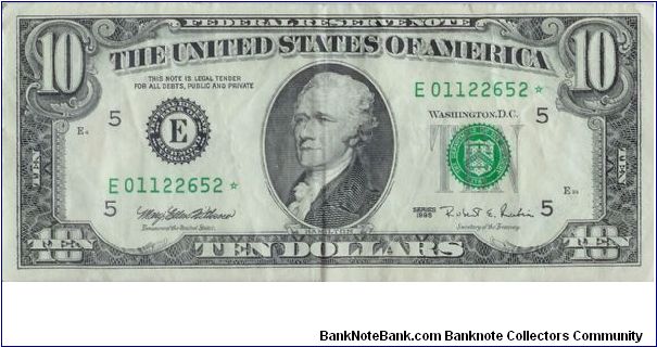 1995 $10 RICHMOND FRN STAR NOTE Banknote