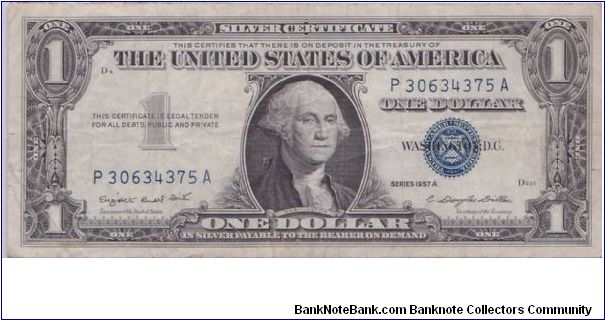 1957 A $1 SILVER CERTIFICATE Banknote