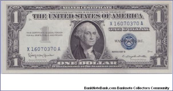 1957 B $1 SILVER CERTIFICATE
2 OF 2 CONSECUTIVE Banknote