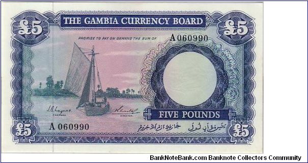 THE GAMBIA CURRENCY BOARD-
  5 POUNDS Banknote