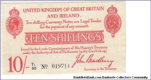 BANK OF ENGLAND-
 10/- Banknote