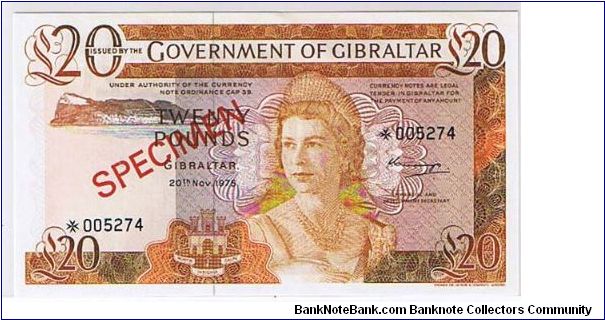 GIBRALTAR-
 20 POUNDS- Banknote