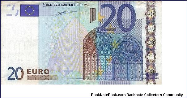 Germany (Prefix X); 20 euro; 2002 Banknote
