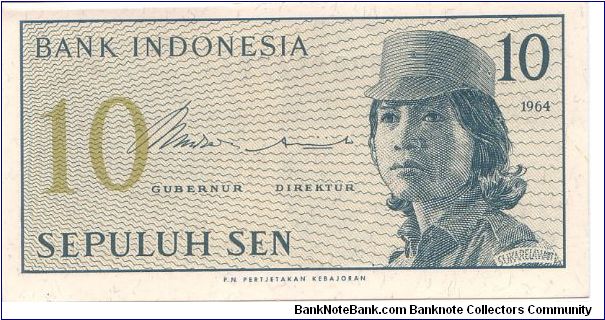 1964 BANK INDONESIA 10 SEN


P92 Banknote