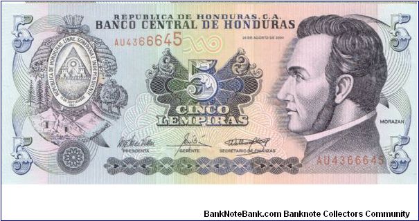 2004 BANCO CENTRAL DE HONDURAS 5 *CINCO* LEMPIRAS

P85 Banknote