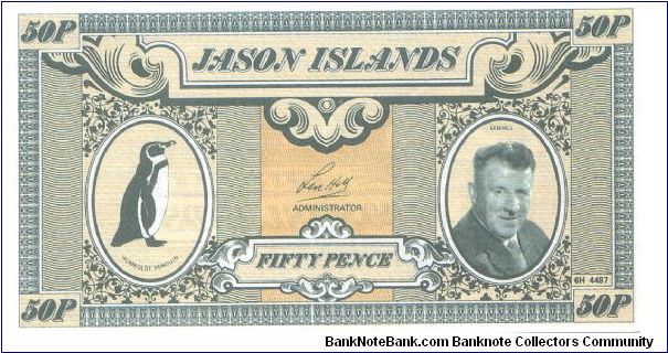 1979 JASON ISLANDS 50 PENCE

*NOTES VALID ONLY TILL DECEMBER 31, 1979* Banknote