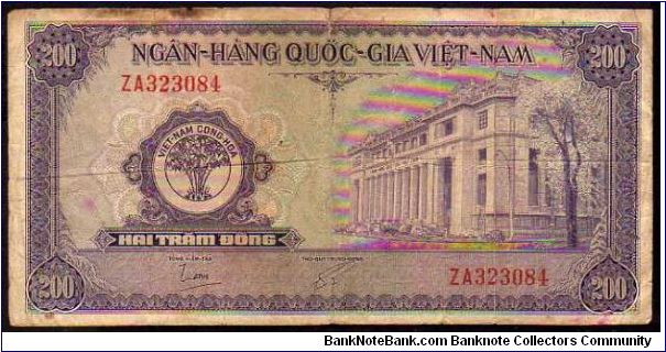 (Vietnam - South)

200 Dong
Pk 9 Banknote