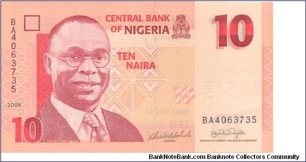 2006 CENTRAL BANK OF NIGERIA 10 NAIRA

P32 Banknote