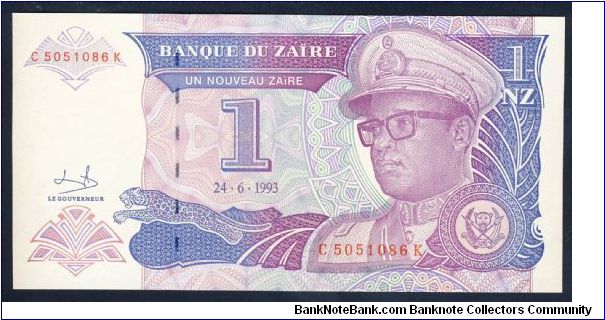 Zaire (Congo) 1 New Zaire 1993 P52. Banknote