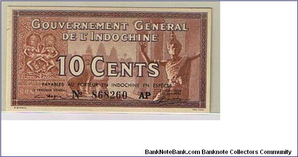 FRENCH-INDO CHINA-
 10 CENTS Banknote