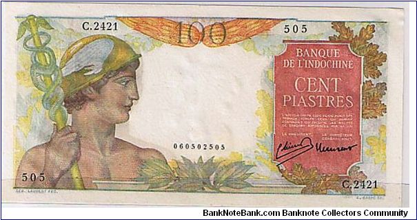 FRENCH INDO-CHINA
 100 PIASTRES Banknote