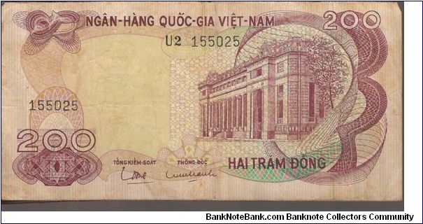 Vietnam - South

P27
200 Dong Banknote
