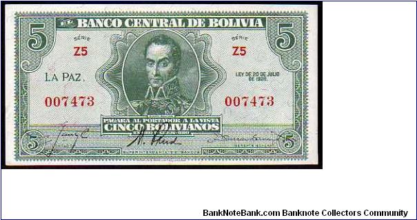 5 Bolivanos__
Pk 129__

L.20-07-1928
 Banknote