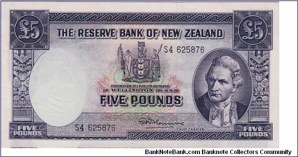 BANK OF NZ 5 POUNDS Banknote
