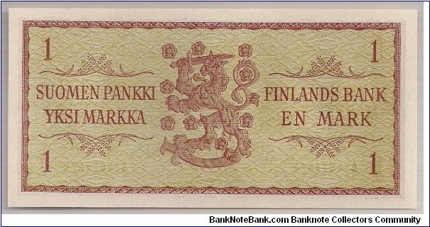 Finland 1 Markka 1963 P98. Banknote